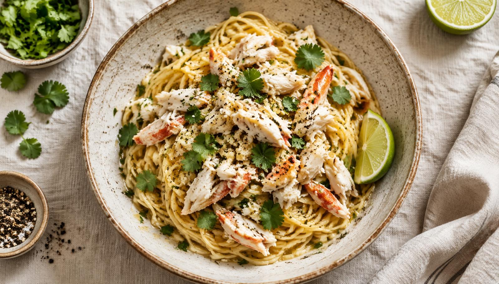 Garlic Butter Crab Pasta